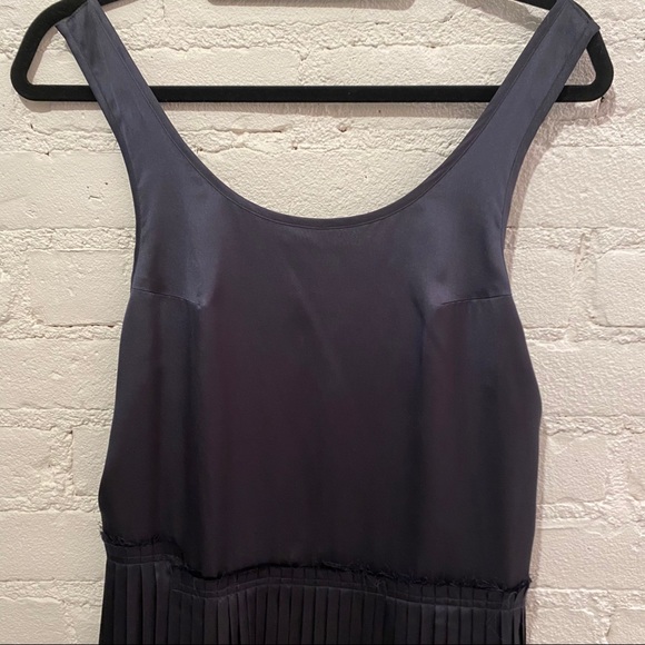 Something Else Navy Silk asymmetric pleated Slip - Picture 4 of 6